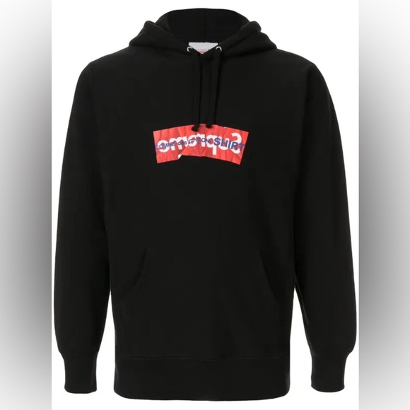 Supreme X Comme Des Garçons Black Hoodie Size Small - Picture 1 of 7